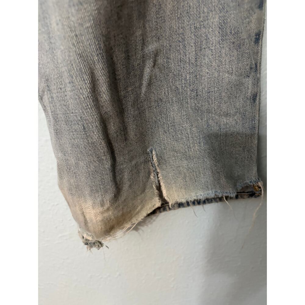 Pistola Nell Relaxed Straight Jeans 24 Light Wash Distressed Raw Hem Designer - Picture 8 of 10